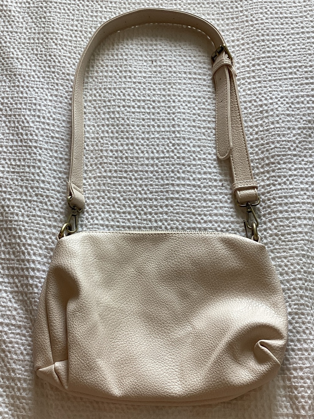 Joy Susan Cream Pebbled Crossbody Shoulder Bag